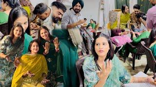 VIAH DI TYARI SHURU || MEHNDI CEREMONY || PAYA SAB NE BHNGRA || FULL ENJOY  PRABH&RAMAN VLOG