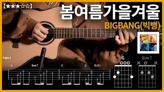 679.[기타 쉬운버전] BIGBANG(빅뱅) - 봄여름가을겨울 기타커버【】 | Guitar tutorial |ギター 弾いてみた 【TAB譜】