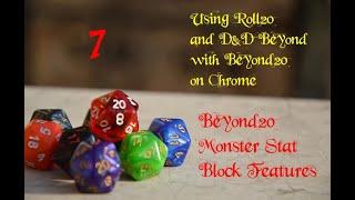 07 | Using Roll20 and D&D Beyond with Beyond20 on Chrome | Beyond20 Monster Stat Block Features