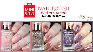 Miniso Nail Polish "water-based" (peel off) Swatch & Review | honeycrunch321