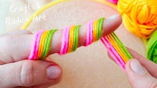 It's so Cute  I Made It With A Finger - Pretty And Simple - You'll Love This Beautiful Yarn Flower