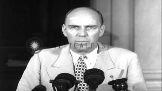 Senator Owen Brewster, Chairman, Special Senate Committee to Investigate National...HD Stock Footage