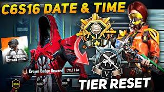 BGMI NEW SEASON DATE / CYCLE 6 REWARDS / C6S16 TIER REWARDS & TIER RESET