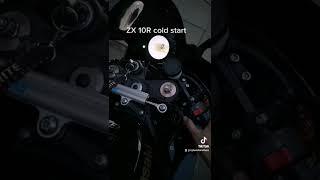 Kawasaki ZX 10R cold start.