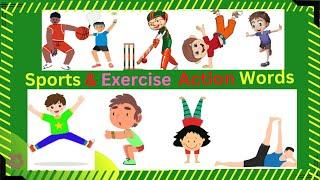 Sport and exercise actions word vocabulary or verbs in English#sports #excercise#verbs #actionwords