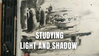 Study light and shadow with charcoal / How to art