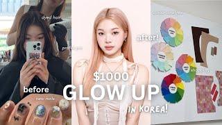 $1000 *EXTREME* GLOW UP IN KOREA! | colour analysis, bleaching hair, nails, shopping