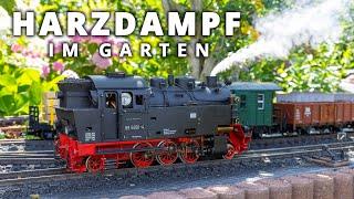 Die Harzer Schmalspurbahn dampft durch den Garten - Echtdampf Gartenbahn anheizen