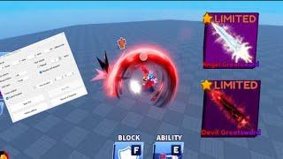 Devil Greatsword + Angel Greatsword (Showcase)  auto clicker 1V1 -Blade Ball