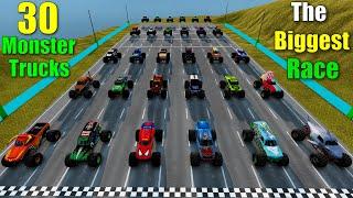 30 Monster Jam Insane Racing | BeamNG Drive | Grave Digger