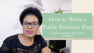 How to write a Public Relations plan