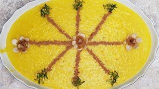 شله زرد زعفرانی بروشی خاص / Shole - Zard : Iranian traditional Halwa  with rice and saffron