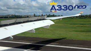 Air Belgium Airbus A330-900neo BEAUTIFUL Approach & Landing in the Caribbean 