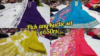 chickpet wholesale kurtis sets pick any @650rs| single piece courier available | partywear kurties