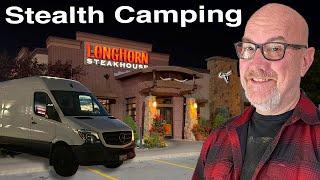 Stealth Camping at Longhorn Steakhouse and a Giant Pancake