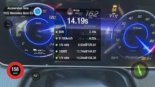 Mercedes EQE 350+ launch control 0-210 km/h dragy