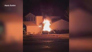 Videos show car speeding, subsequent fire after Tesla crashed into Woodridge home, killing 2 in car