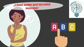 ¿CÓMO SABER QUÉ RECURSO PROCEDE?