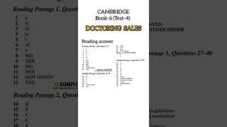 Cambridge book-6 test-4 Doctoring sales Ielts reading answers || SUMPUN IMMIGRATION