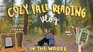 Fall reading vlog new 5 star read, book haul, no phone reading in the woods