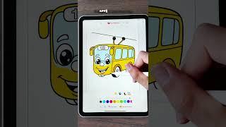 This Happy Bus Reminds Me of Childhood — Coloring It Was Pure Joy.#bus#ColoringApp #RelaxingApp