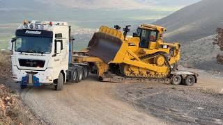 Moving a Fully Serviced Caterpillar D9T Bulldozer to 1700m Altitude - Fasoulas Heavy Transports - 4K