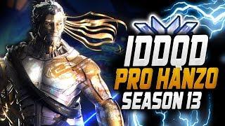 Insane HANZO - IDDQD DOMINATING Competitive! [ OVERWATCH SEASON 13 TOP 500 ]