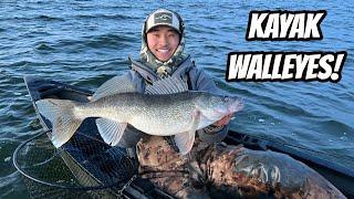 Catching BIG Pre-Spawn Walleyes in Kayaks! (Kayak Fishing)