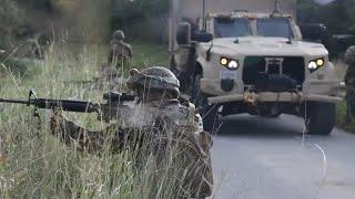 US Marines Soft Terrain Tactical Training and Combat Casualty Recovery Simulation at Camp Hansen