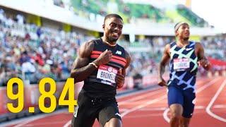 Trayvon Bromell 9.84 vs Justin Gatlin USA Olympic Trials heat 2