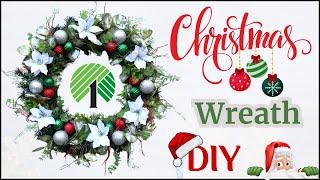 GET INSPIRED  CHRISTMAS ORNAMENT WREATH DIY  Dollar Tree WINTER Holiday HOME DECOR Craft