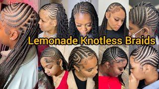 Classy and Cute Braids Hairstyles for Women | Lemonade knotless Braids | Lemonade Cornrow Braids