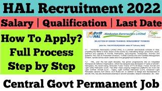 HAL Recruitment 2022 | Design/Management Trainee | How To Apply | Btech Jobs For Freshers 2022