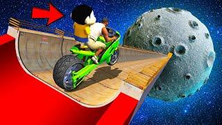 SHINCHAN AND FRANKLIN JUMPED FROM SPACE TO MOON THROUGH MEGA RAMP IN GTA 5