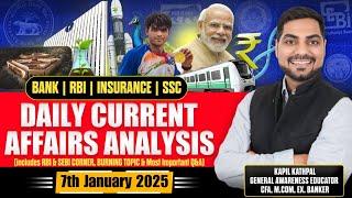 7th January 2025 Daily Current Affairs | RBI Corner | Trending Geo-Political Issues | Kapil Kathpal