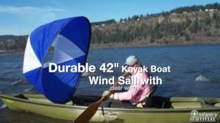 Durable 42 inch Kayak Boat Wind Sail with clear window