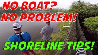 Helpful tips on how to catch bass from shore on public lakes and ponds!