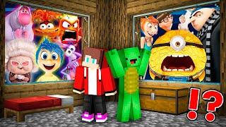 JJ and Mikey HIDE from Despicable Me 4 and Inside Out 2 Characters in Minecraft Maizen