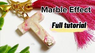 marble Effect in resin letter keychain |design/resin crafts 101