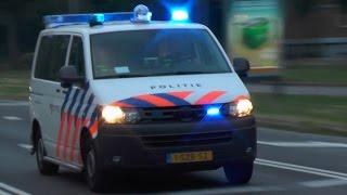 (auto gaat niet aan de kant) politie & brandweer naar brand Rotterdam