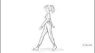 Female Character Walk Cycle Animation