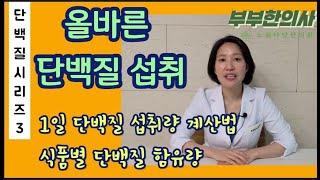 62.단백질의 올바른 섭취 - 1일 단백질 섭취량 계산법과 식품별 단백질 함유량 | 한의학박사, 서울김, 김선민원장 ㅣ ft 부부한의사