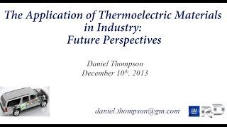 The Application of Thermoelectric Materials in Industry