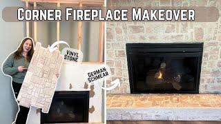 Giving my corner fireplace a face lift // Builder grade to custom made