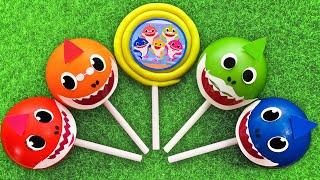 Some Lot's of BIG lollipops | Satisfying video yummy candies Shark egg, Kinder Eggs, Cutting Playdoh