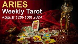 ARIES WEEKLY TAROT READING "HITTING THE BULLSEYE ARIES" August 12th to 18th 2024 #weeklyreading