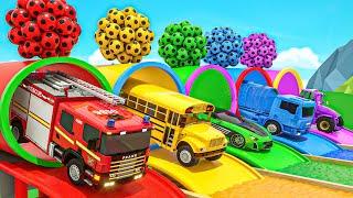 Wheels on the Bus - Baby songs - Nursery Rhymes & Kids Songs - soccer ball paint school bus