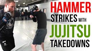 Hammer Fist Strikes and Jujitsu Takedowns for Close-Quarters Combat