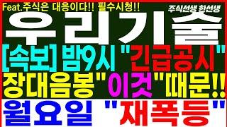 [우리기술] 속보) 밤9시 긴급공시!! 장대음봉 이것때문!! 월요일 재폭등!! 반드시 이렇게 해야합니다!!  원전주 정책주 #우리기술 #우리기술주가 #우리기술주가전망