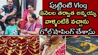 |పుట్టింటి vlog| 8నెలల తర్వాత అన్నయ్య వాళ్ళింటికి వచ్చాను| సాహితి కోసం గోల్డ్ షాపింగ్ చేశాను|diml